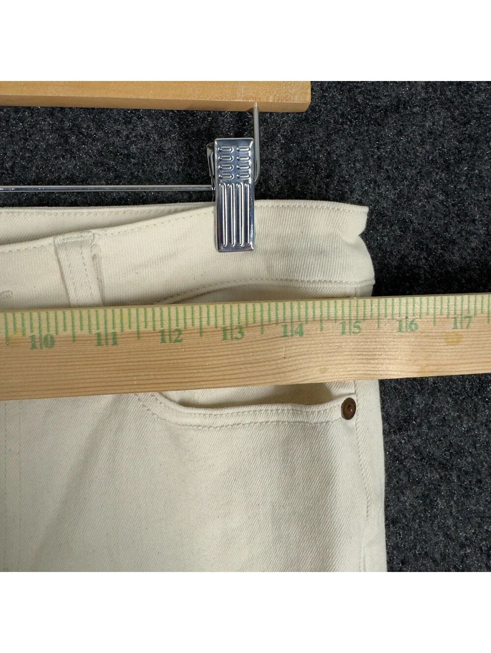 Lands' End Jeans Women 8 Beige Denim Light Wash Mid Rise Skinny Pockets Stretch